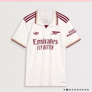 Adidas White and Maroon Football Jersey